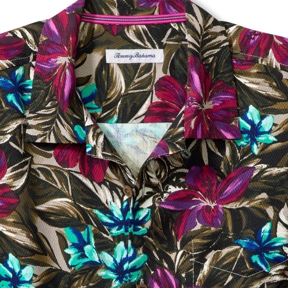 Tommy Bahama Men's 2XL 100% Tropics Floral Silk Camp Shirt - Picture 2 of 9